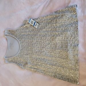 NWT INC International Cream Sequin Cami Size XL